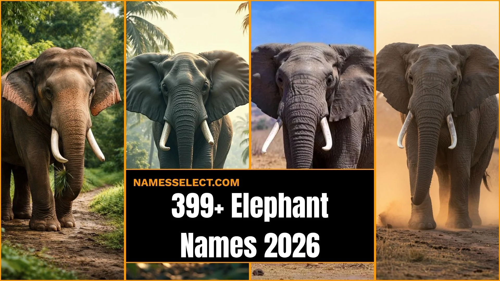399+ Elephant Names: That Will Melt Your Heart With Cute, Funny, Rare & Powerful Ideas